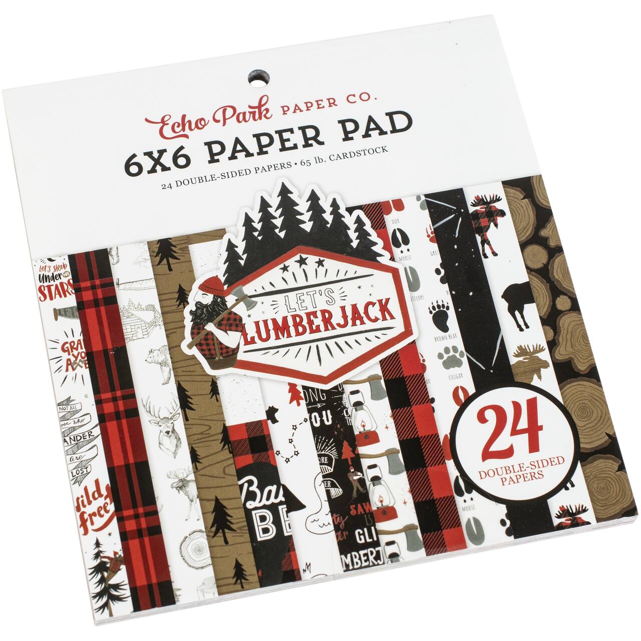 Echo Park Double-Sided Paper Pad 6&#x22;X6&#x22; 24/Pkg-Let&#x27;s Lumberjack